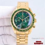 Swiss Omega Speedmaster Moonwatch 42mm Gold and Green